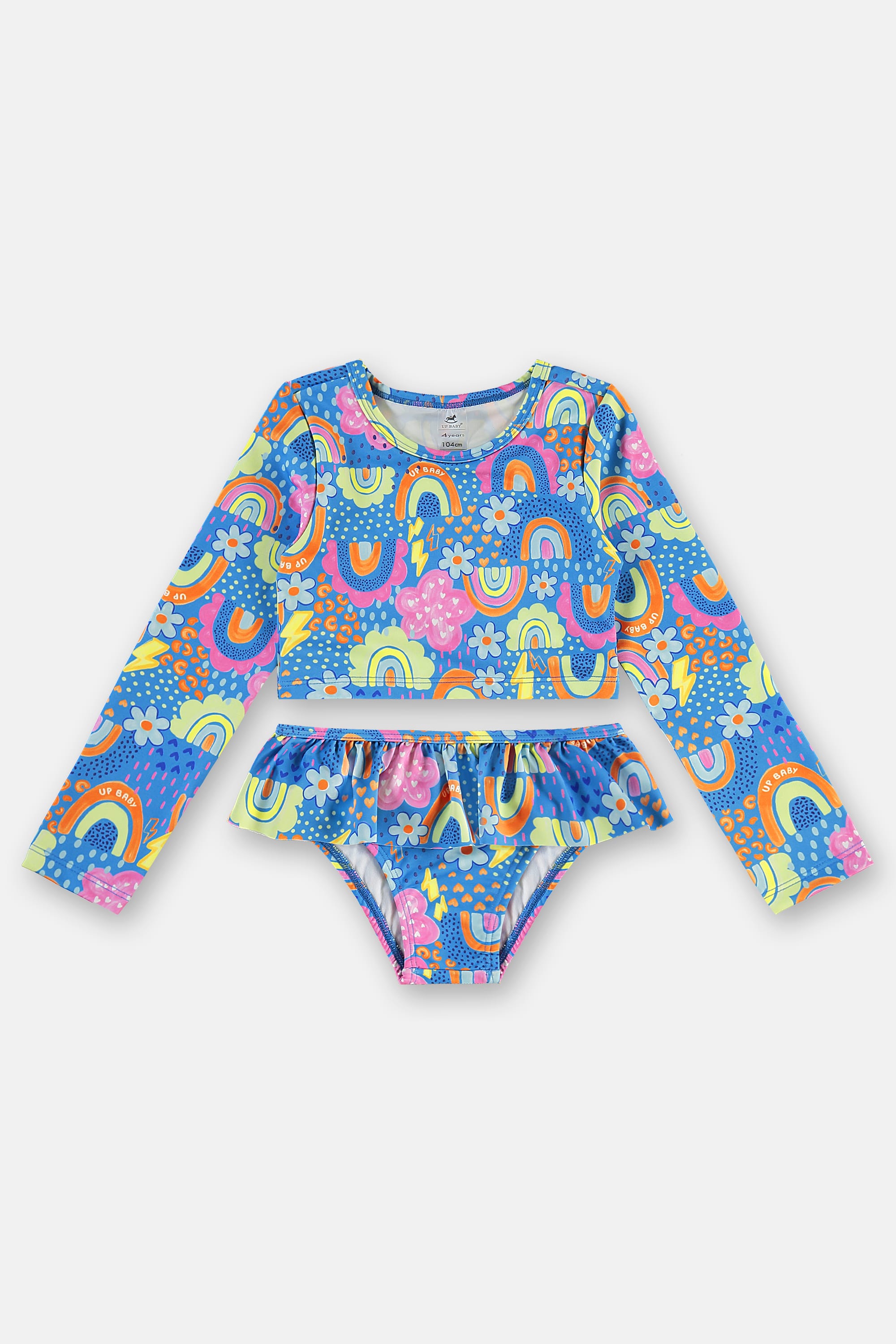 Biquíni Infantil Manga Longa FPS+50 com Forro (Azul) Up Baby