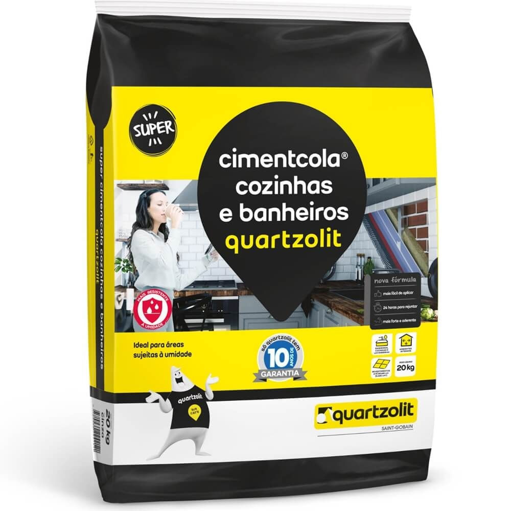 Argamassa Cimentcola Super para Cozinha e Banheiro 20 Kilos - 0118.00001.0020PL - QUARTZOLIT