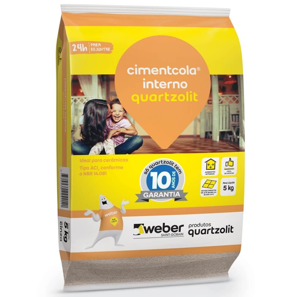 Argamassa Cimentcola Weber para Uso Interno 5 Kilos - 0001.00001.0030FD - QUARTZOLIT