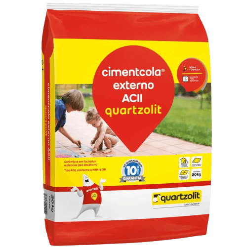 Argamassa Cimentcola Weber Uso Externo e Interno AC2 Cinza 20 Kilos - 103020001 - QUARTZOLIT