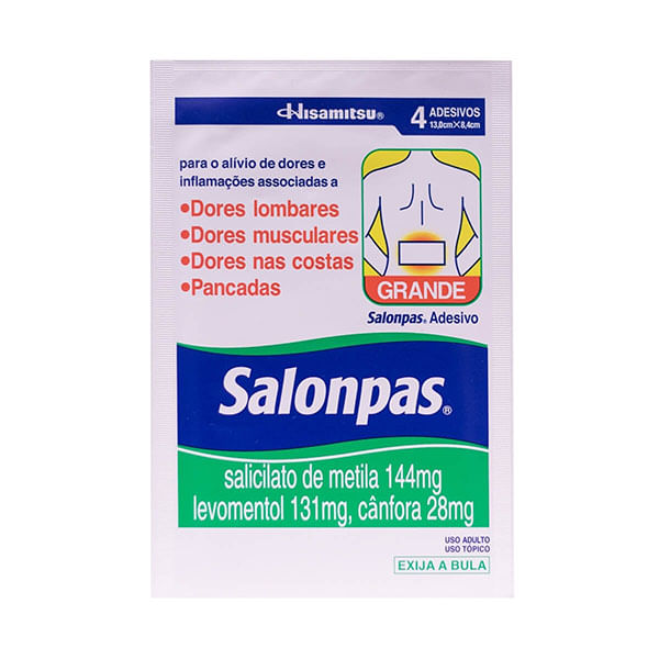 Adesivo Analgésico Salonpas Grande 4 Unidades - Salonpas