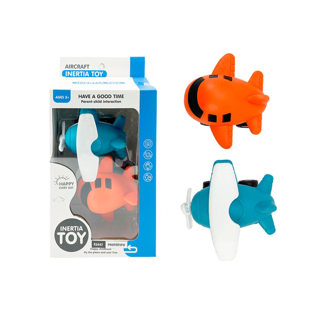 Aviões Fofinhos Laranja e Azul - BBR Toys
