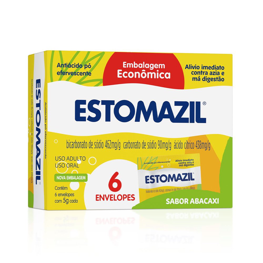 Antiácido Estomazil Pó Efervescente Abacaxi Caixa 6 sachets
