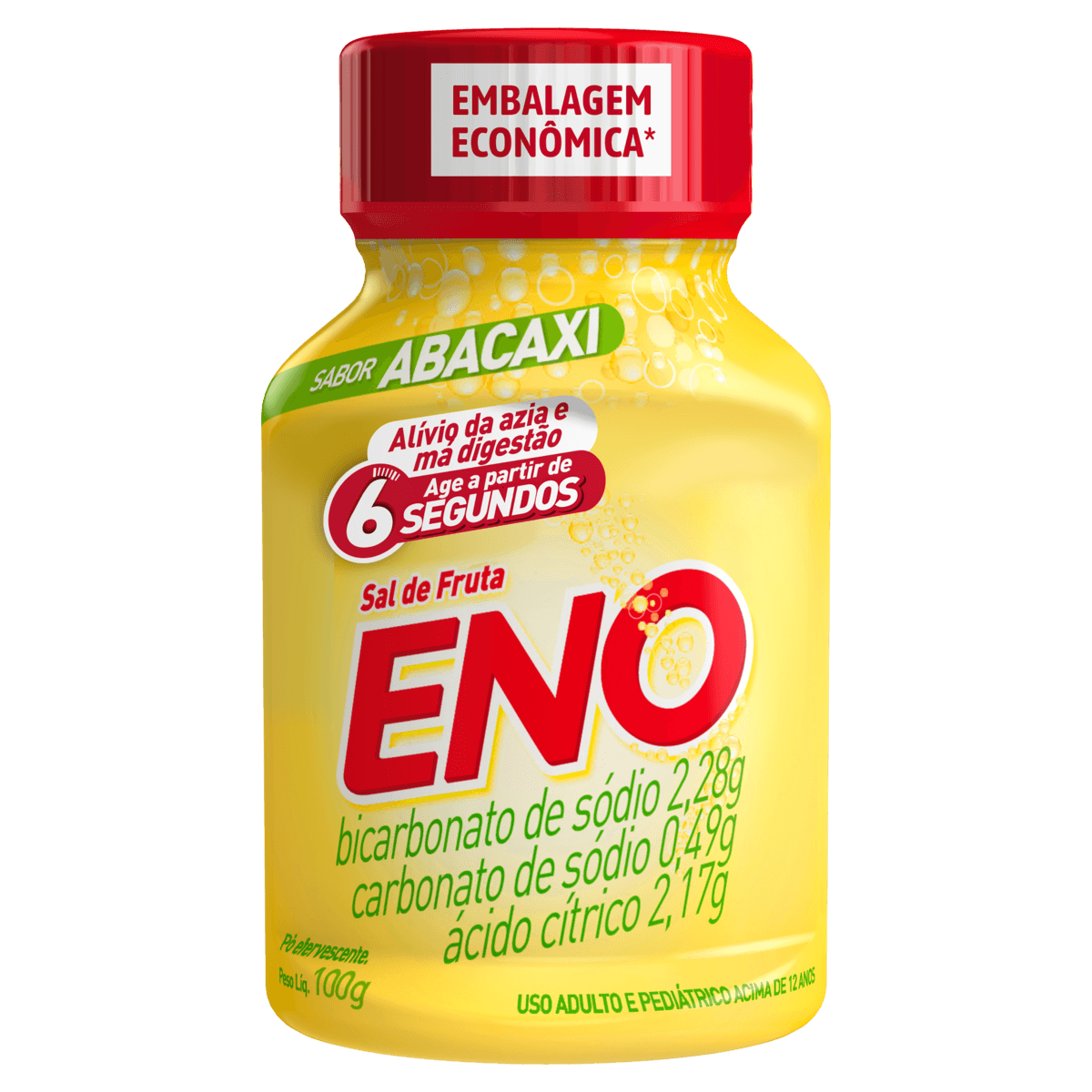 Antiácido Sal de Fruta Abacaxi Eno 100g Pó Efervescente