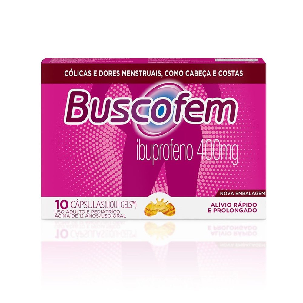 Analgésico Buscofem Ibuprofeno 400mg Blister 10 cápsulas