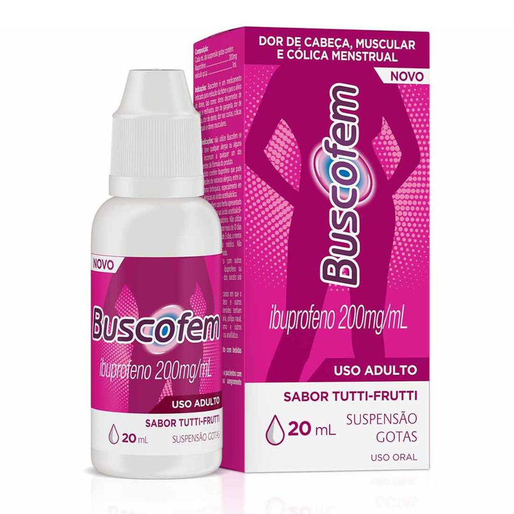Analgésico Ibuprofeno Buscofem 200mg/ml Gotas Tutti-Frutti 20ml