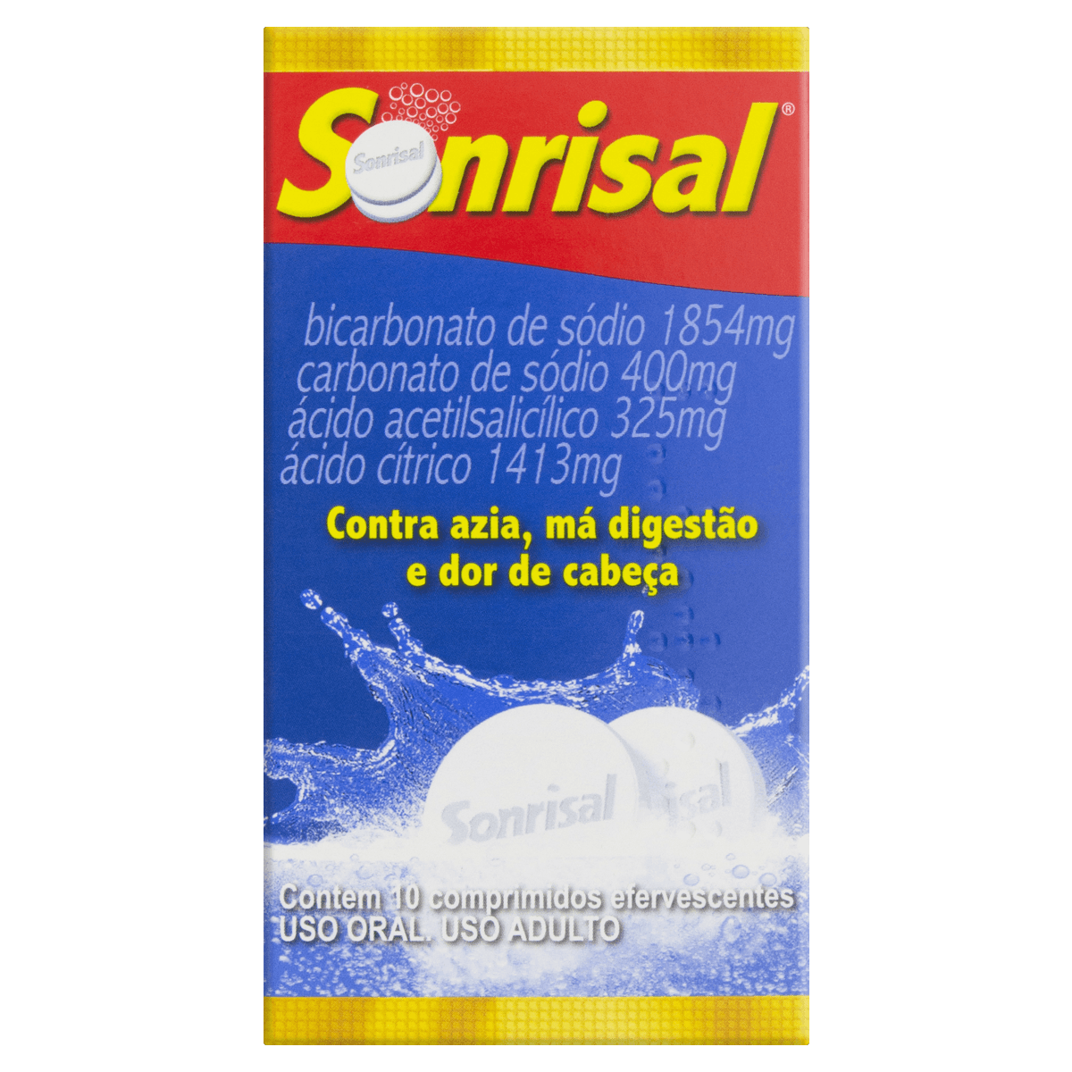 Antiácido Sonrisal Dupla Ação 400mg Comprimido Efervescente 10 Unidades