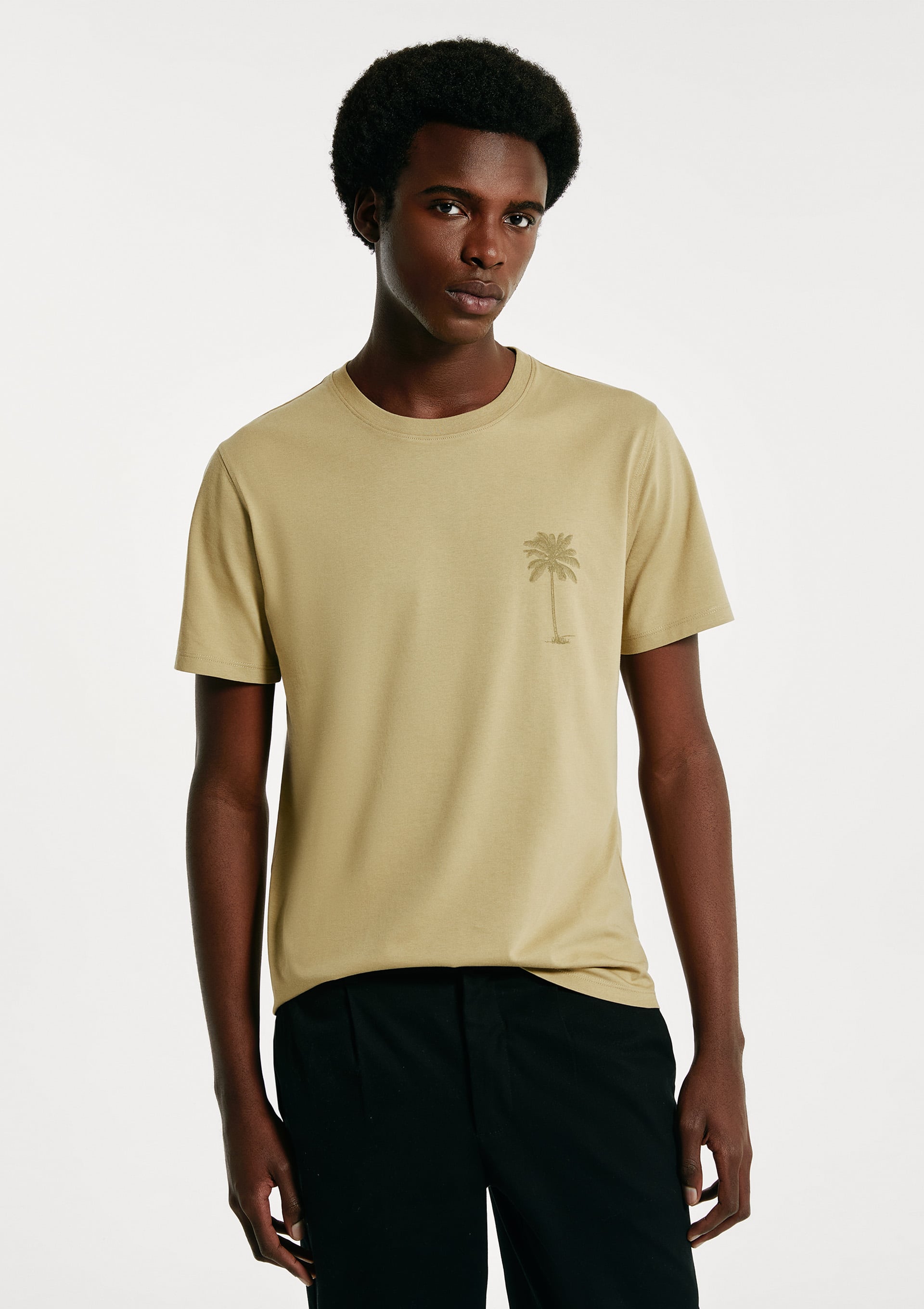 Camiseta Masculina Estampada de Algodão Peruano