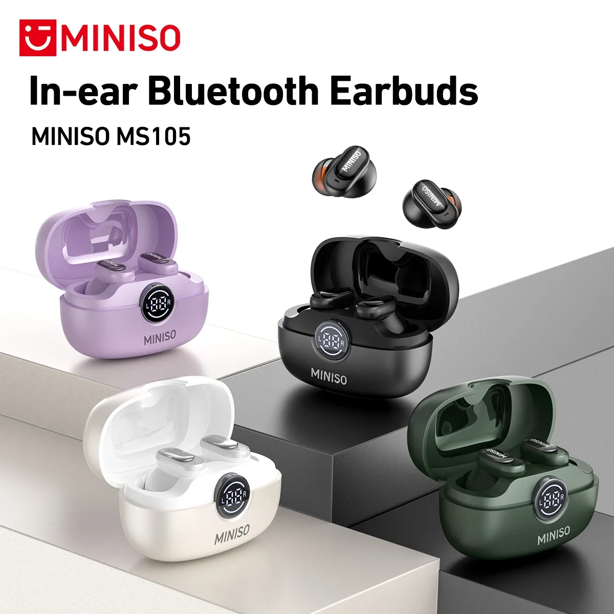 Fone de ouvido Bluetooth In-ear IPX5 MINISO MS105 