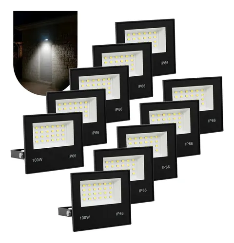 Kit 10 Refletores LED GRM Eco Pro 100W Luz Fria