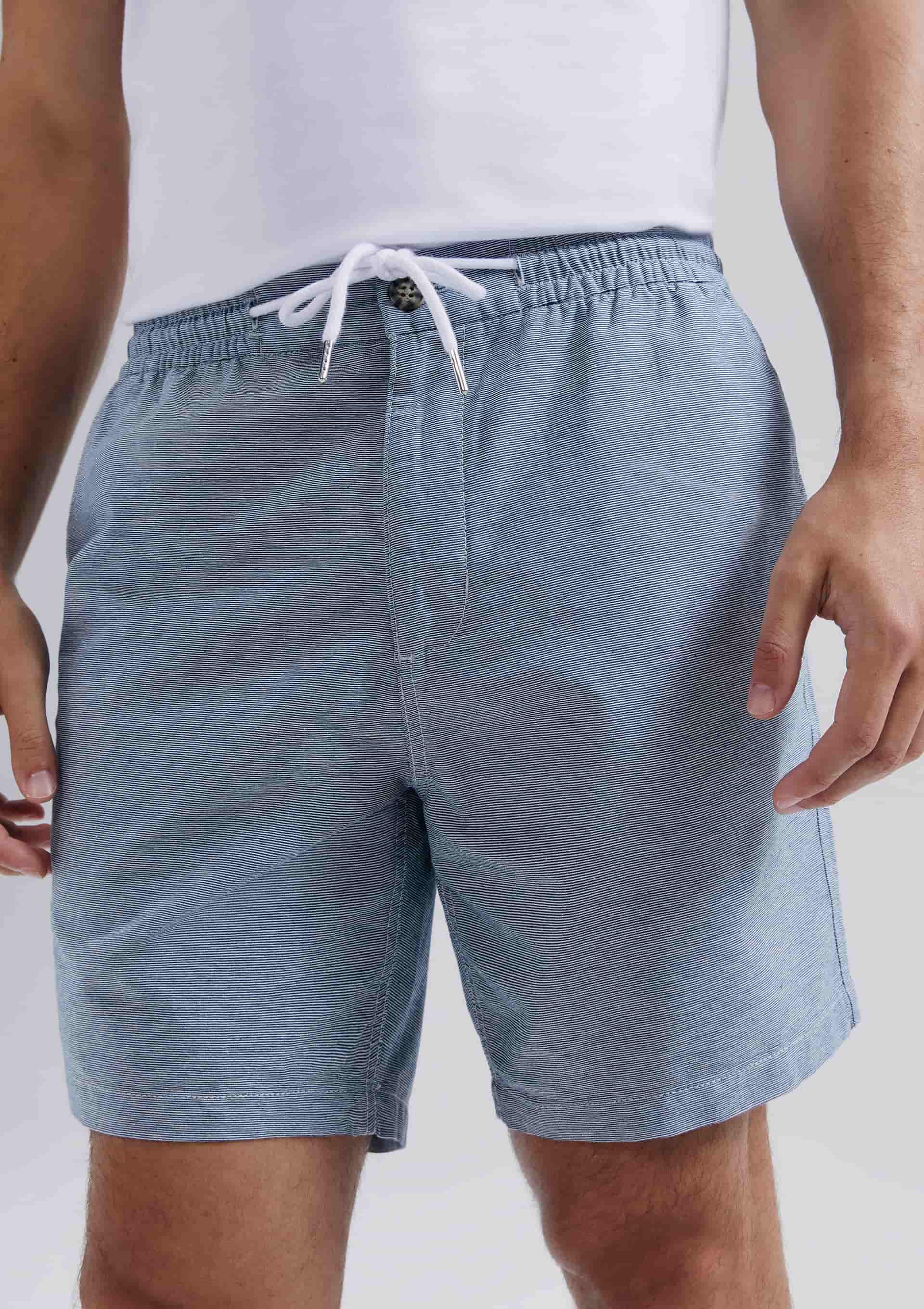 Bermuda Masculina Reta Fio Tinto - Azul Hering