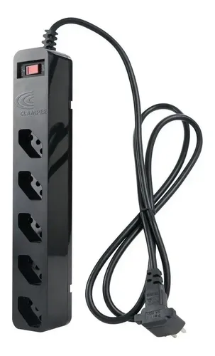 Filtro de Linha com Protetor de Surto DPS iClamper Energia 5 Tomadas 3 Pinos 10A com Tecnologia LCF