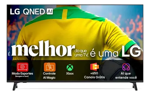 Smart TV 4K 75" LG QNED73 Portal de Games Processador AI α7 Ger8 4K Super Upscaling Google Cast Integrado Controle AI Magic WebOS 25a