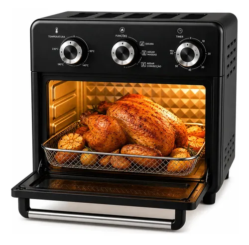 Forno Air Fryer Bak 12L 1000W com cesto Voltagem:127V