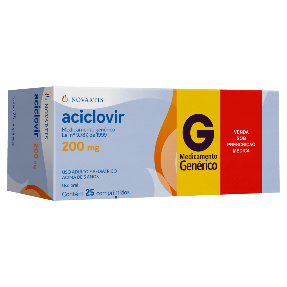 Antiviral Aciclovir Novartis 200mg Comprimido 25 Unidades