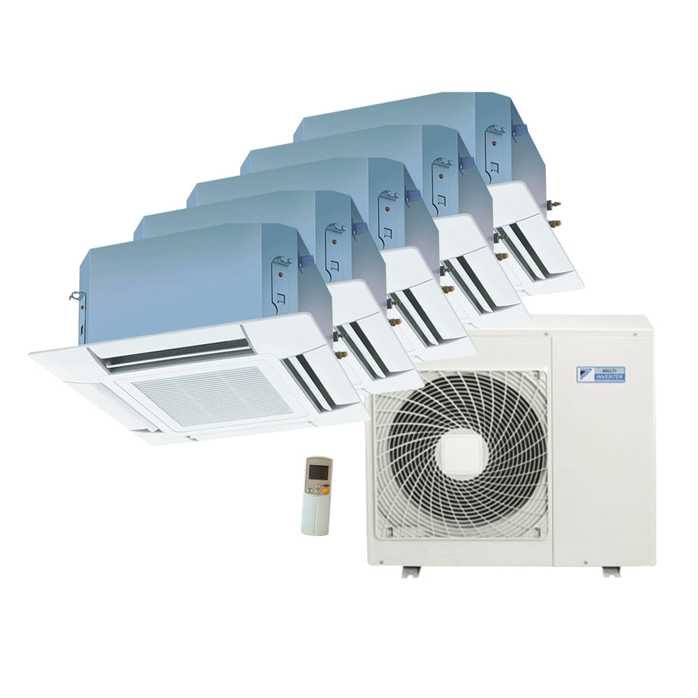 Ar Condicionado Multi Split Cassete 4 Vias Inverter Daikin  5x9000 BTU/h Quente e Frio Monofásico 5MXS38PMVM - 220 Volts