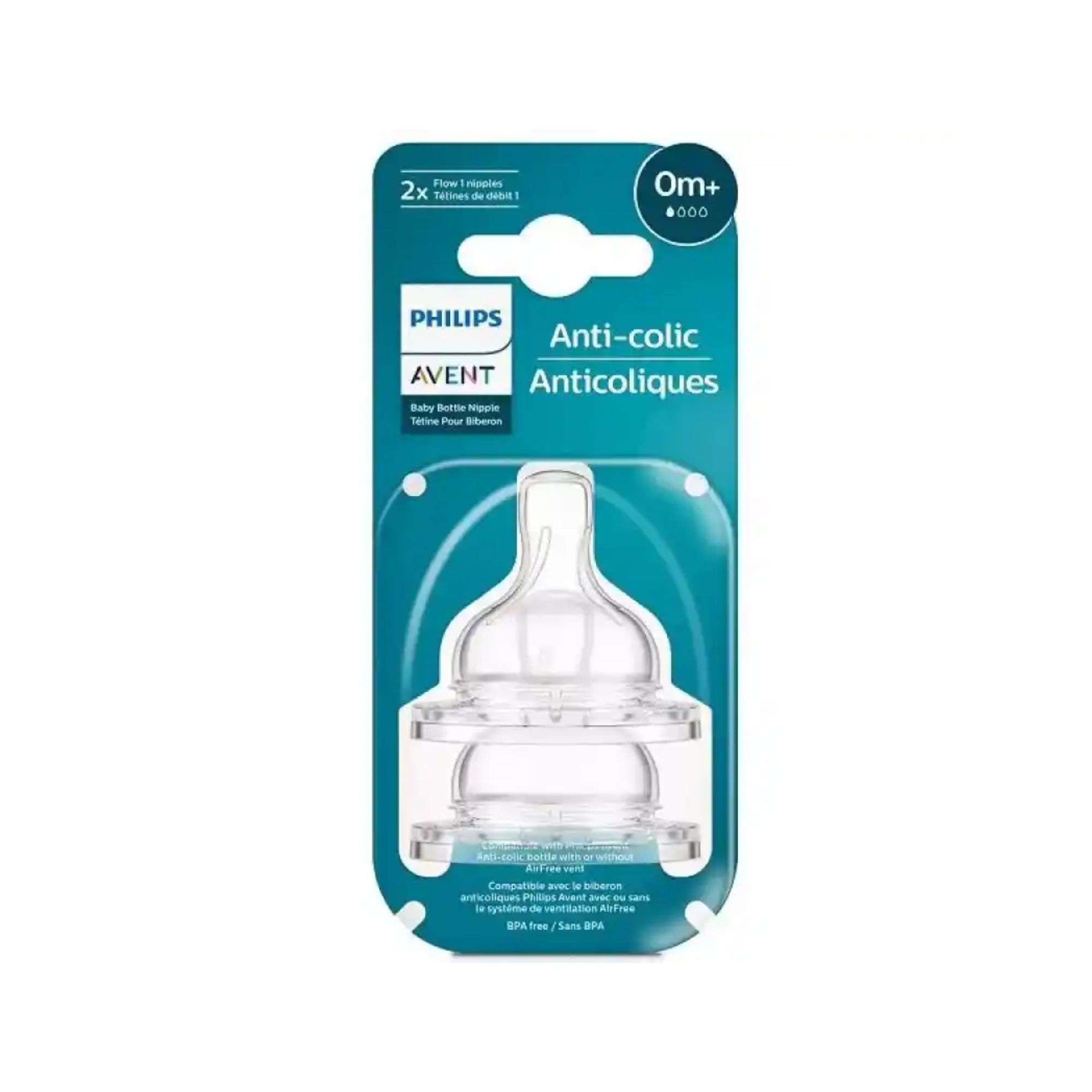 Bico Mamadeira Anti Colic Fluxo Inicial Com 2 Unidades Avent