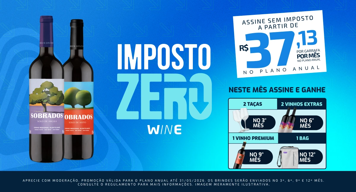 70% na assinatura do clube Wine Mensal