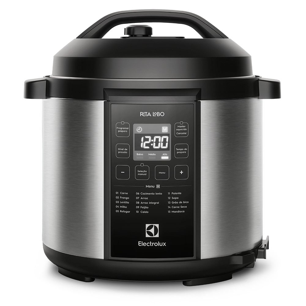 Panela de Pressão Elétrica Electrolux por Rita Lobo 6L Preta Experience Digital (PCC20) - 127V 220V