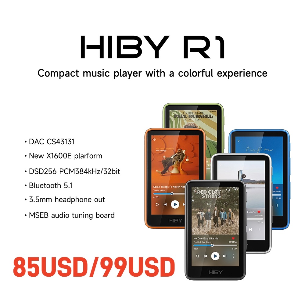 Reprodutor HiFi MP3/DAC USB Bluetooth 5.1 HiBy R1 