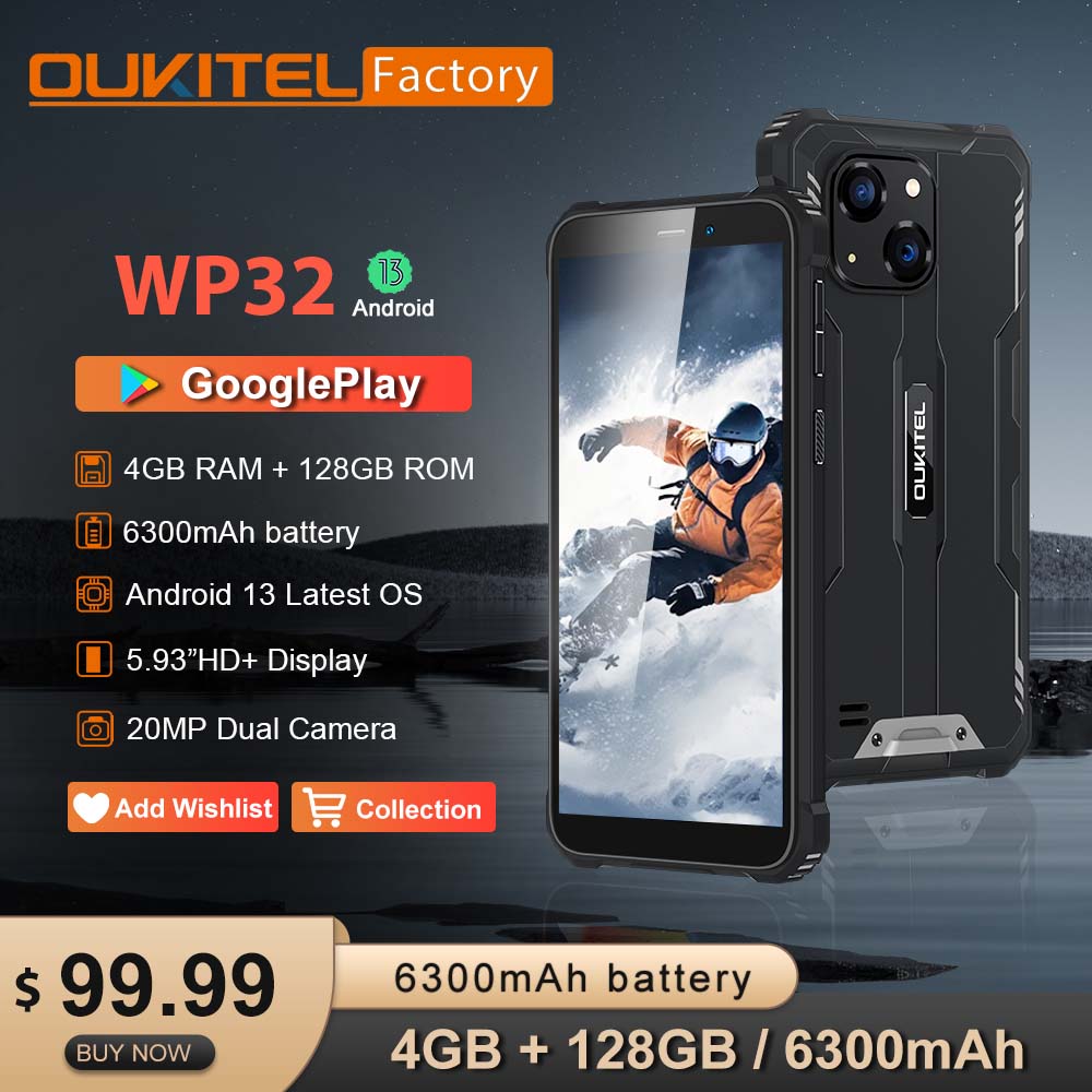 Smartphone Robusto Android 13 4/128GB OUKITEL WP32 