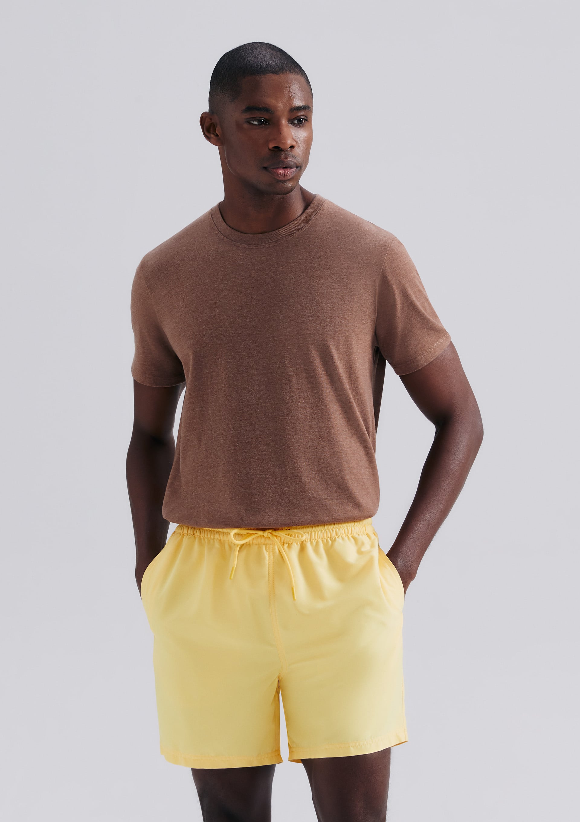 Shorts Praia Básico Masculino Hering - Amarelo