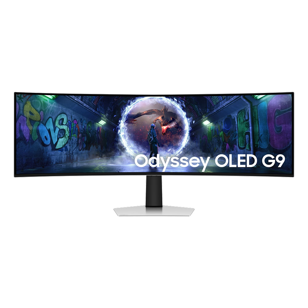 Monitor Samsung Curvo Odyssey OLED G9 49", DQHD , 240Hz, 0.03ms, ajuste de altura, G-sync Prata