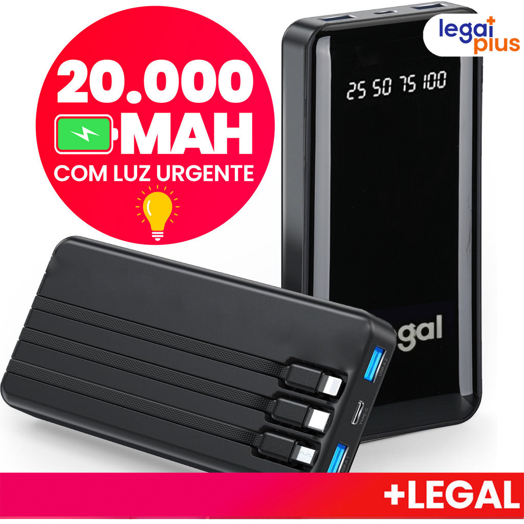 [Do BR][2unid | R$50/cada]  Power Bank 20.000mAh com Lanterna Favo de Mel