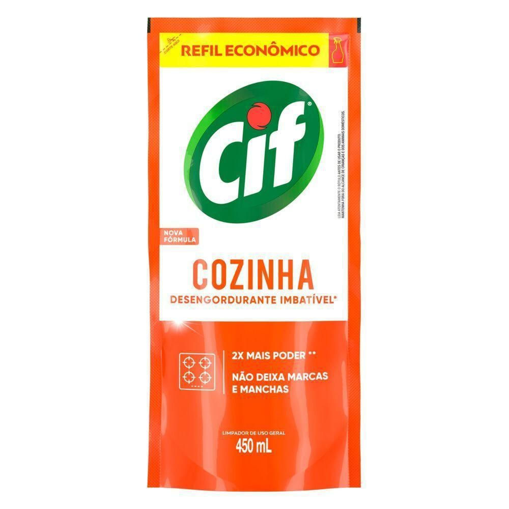 Limpador Desengordurante Cozinha Cif Refil 450ml