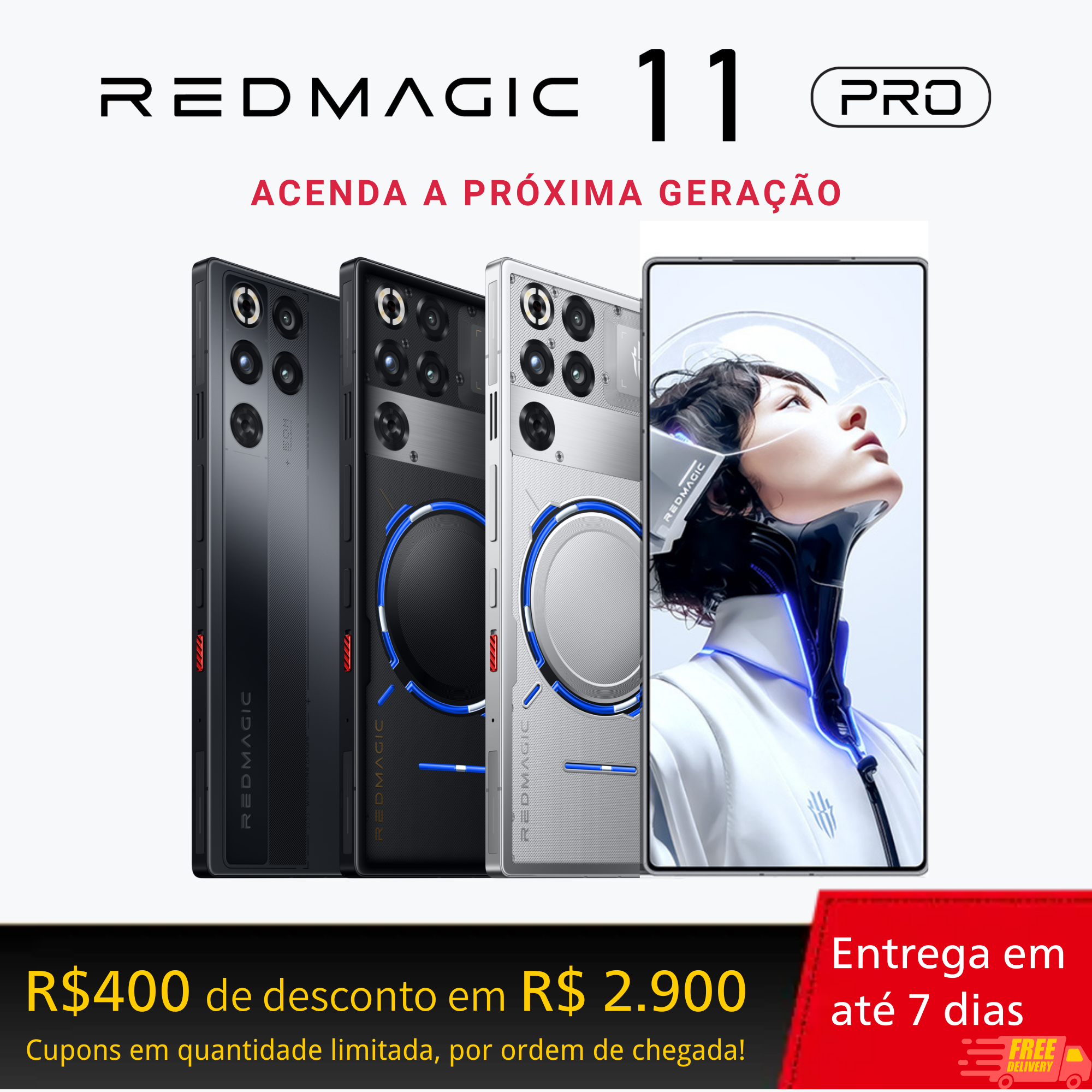 Smartphone Gamer IPX8 REDMAGIC NX789J 11 Pro 256/12