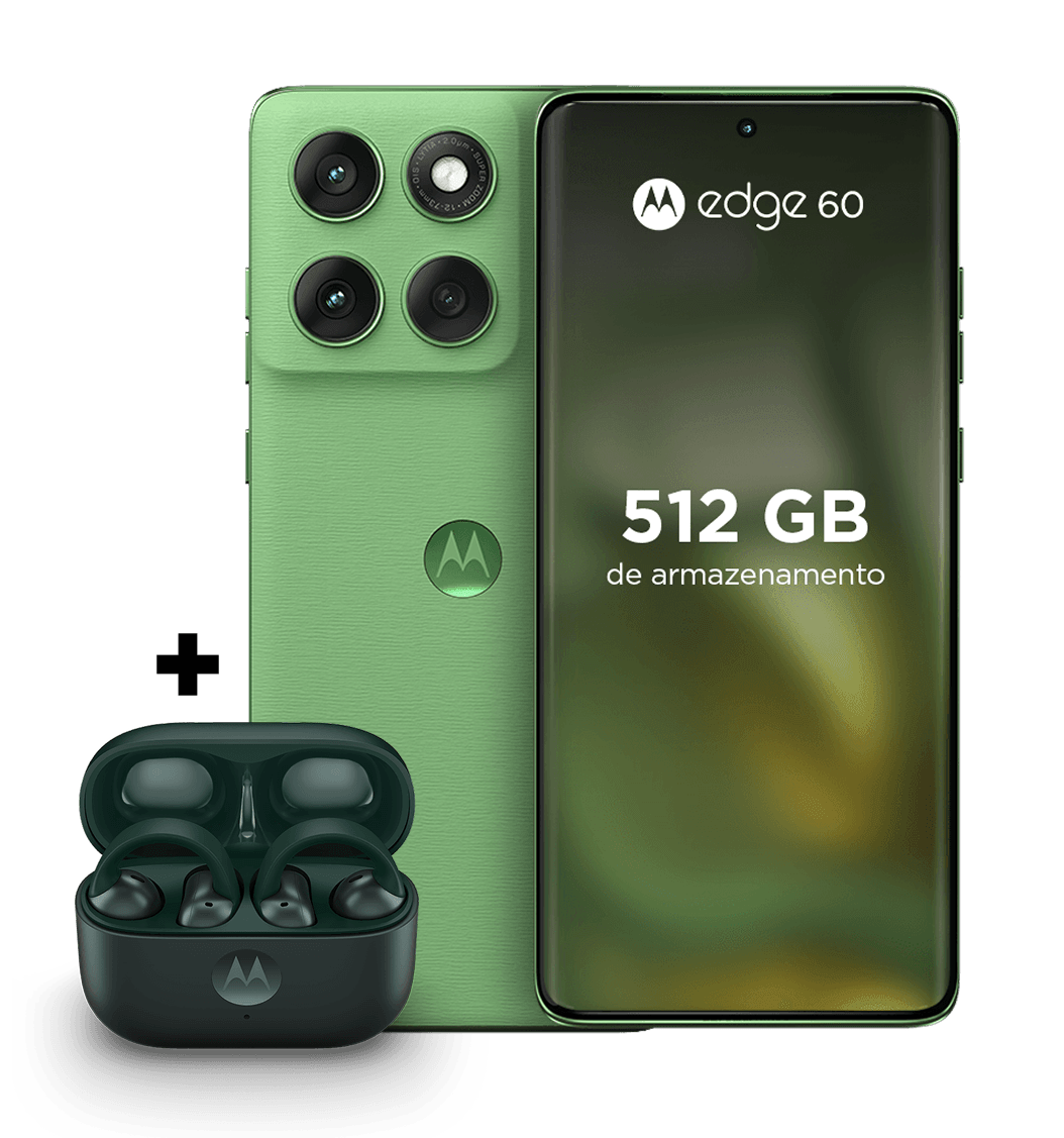 Kit motorola edge 60 e fone moto buds loop - verde