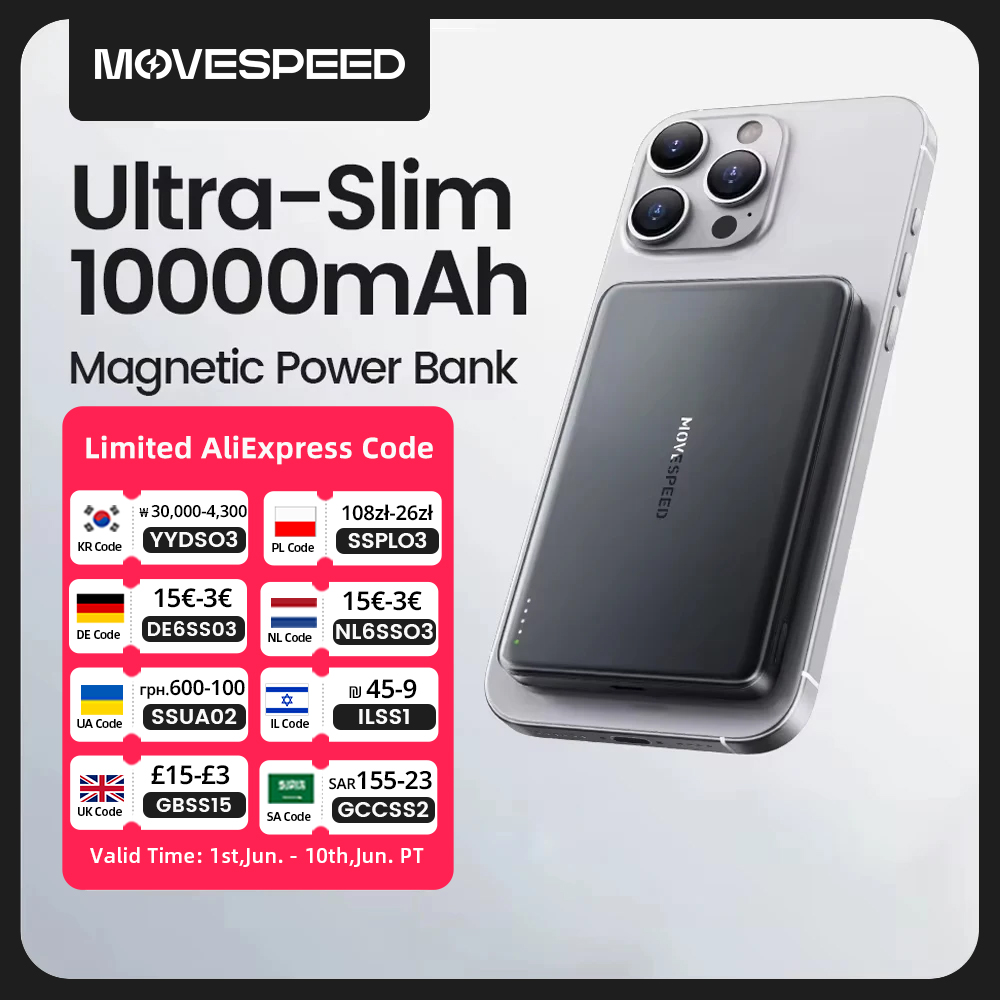 Movespeed S10 Powerbank 10000mAh PD20W Magnético