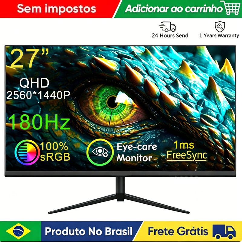 Monitor Gamer de 27 Polegadas 2K 180Hz 2560*1400P