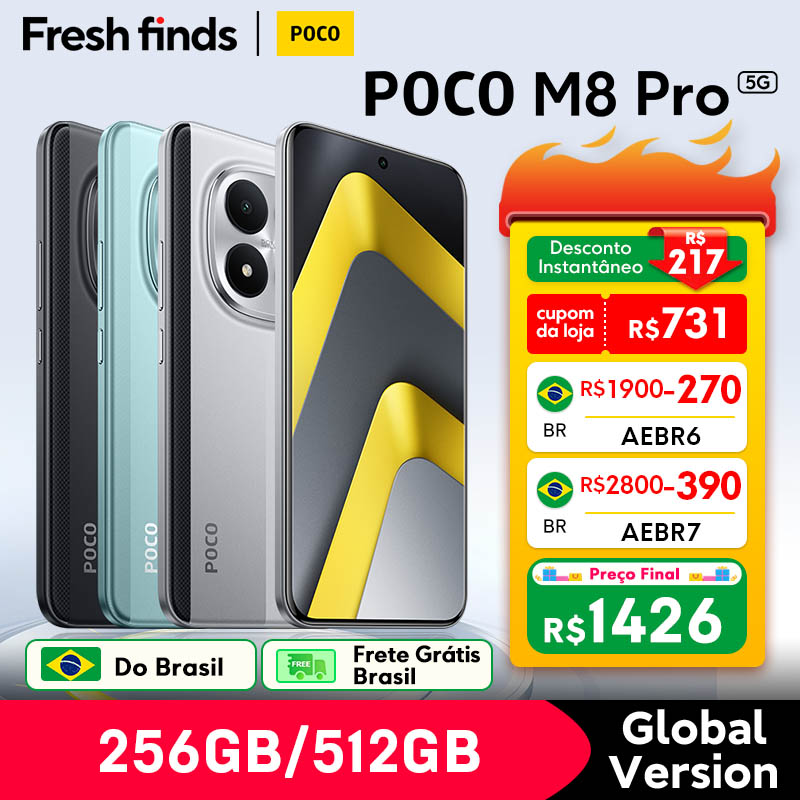 [Estoque BR] Smartphone POCO M8 Pro 5G Global NFC 6500mAh 100W