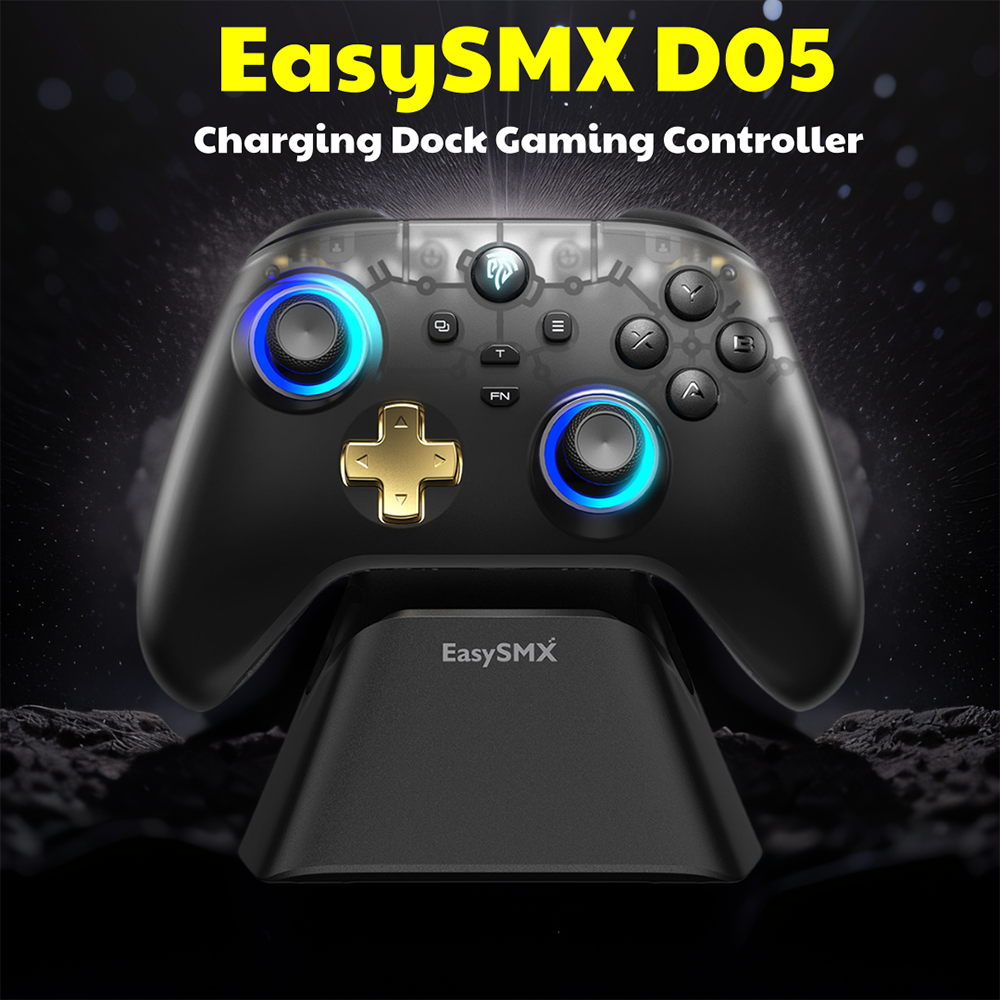 [Moedas R$113] Controle Gamer EasySMX D05 + Dock carregamento
