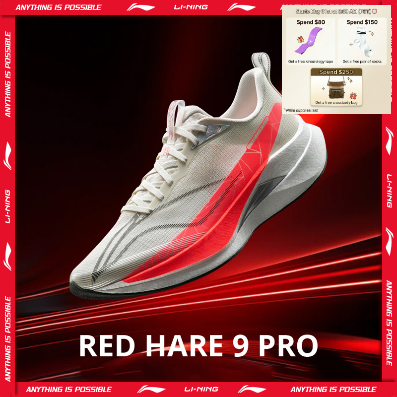Tênis de Corrida Masculino Li-Ning RED HARE 9 PRO com Amortecimento BOOM Respirável