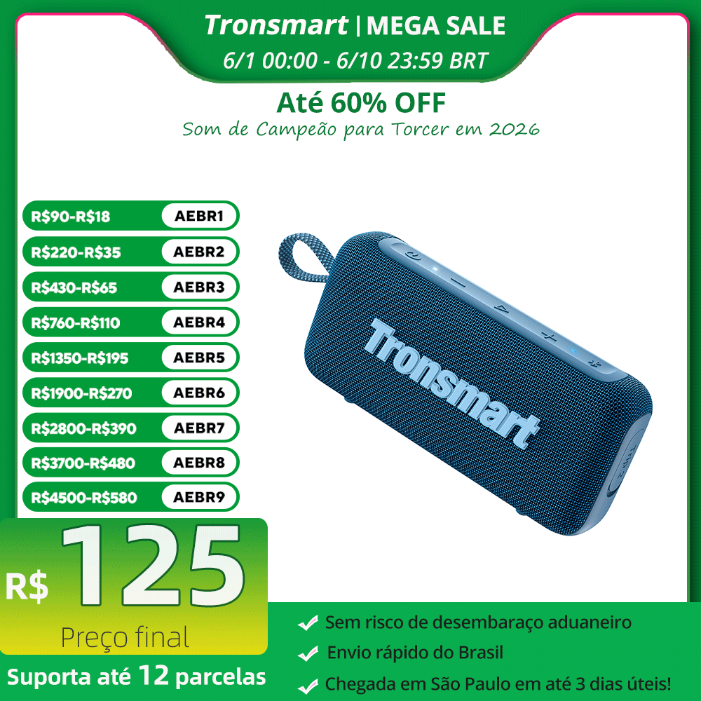 Tronsmart Trip 2 Caixa de som sem fio IPX7 20h