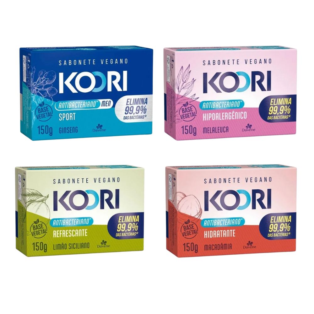 Combo 4 Sabonetes ANTIBAC Koori Davene