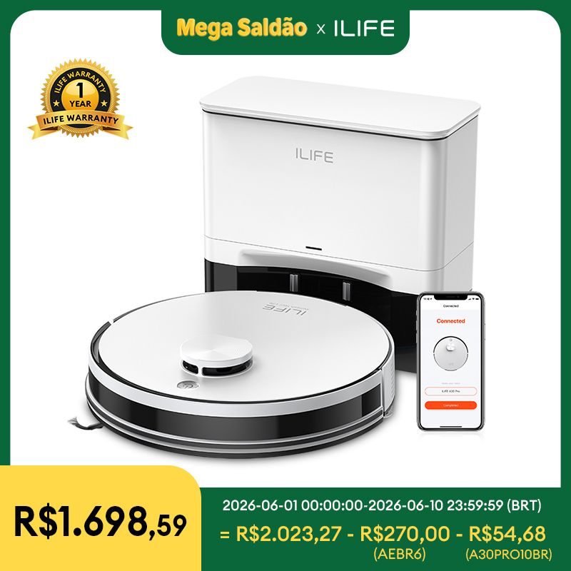  Aspirador e Mop Robô 5000PaI LIFE A30 PRO