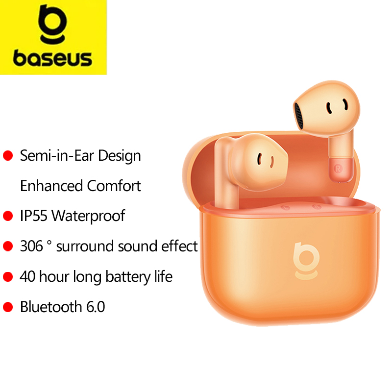 Baseus 306° Fones sem fio Bluetooth 6.0 IP55
