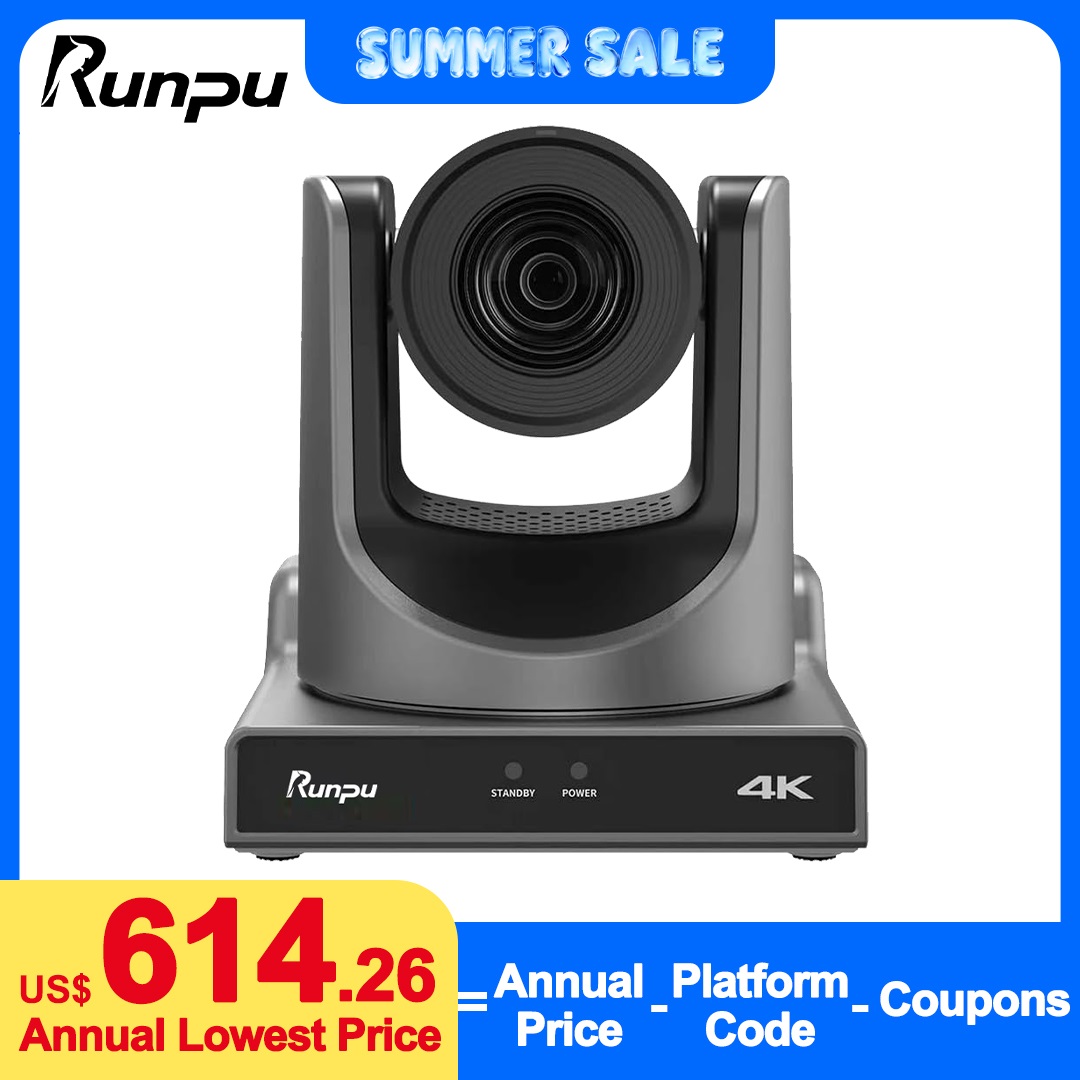 Câmera NDI Runpu PTZ 4K60FPS com Rastreamento AI  
