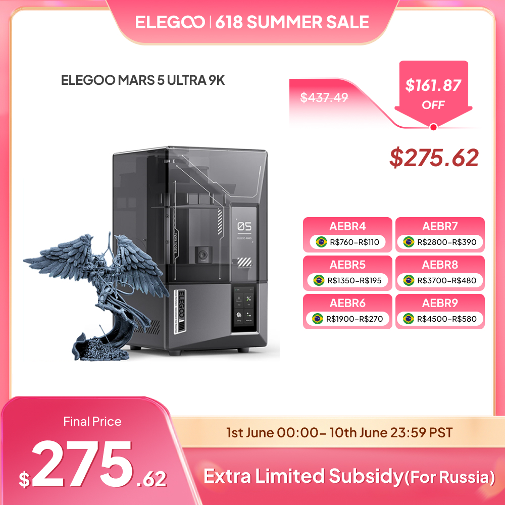 Impressora 3D ELEGOO Mars 5 Ultra 9K MSLA