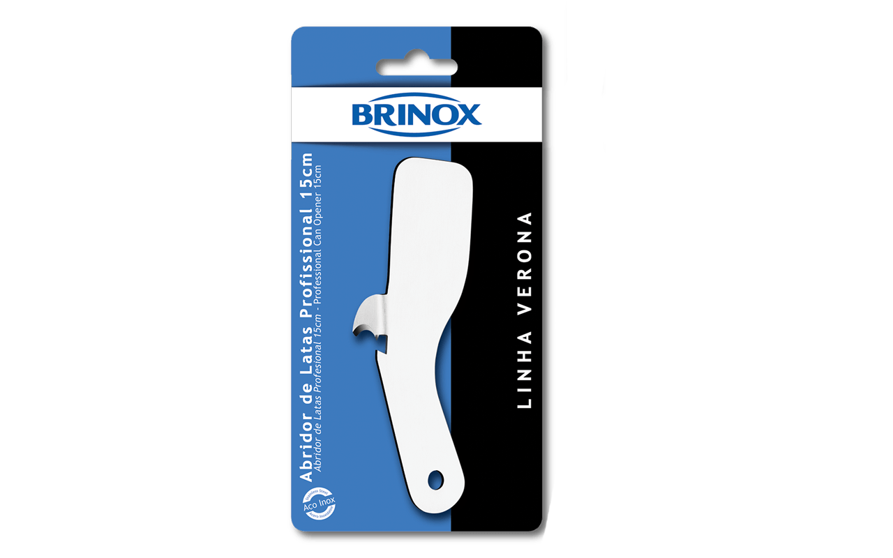 Abridor de Latas e Garrafas Profissional Brinox Verona Aço Inox