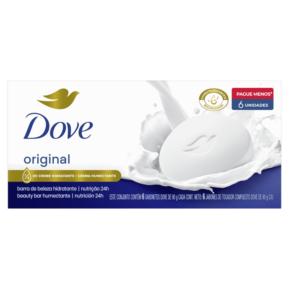 Sabonete Barra Dove Original 90g 6 Unidades