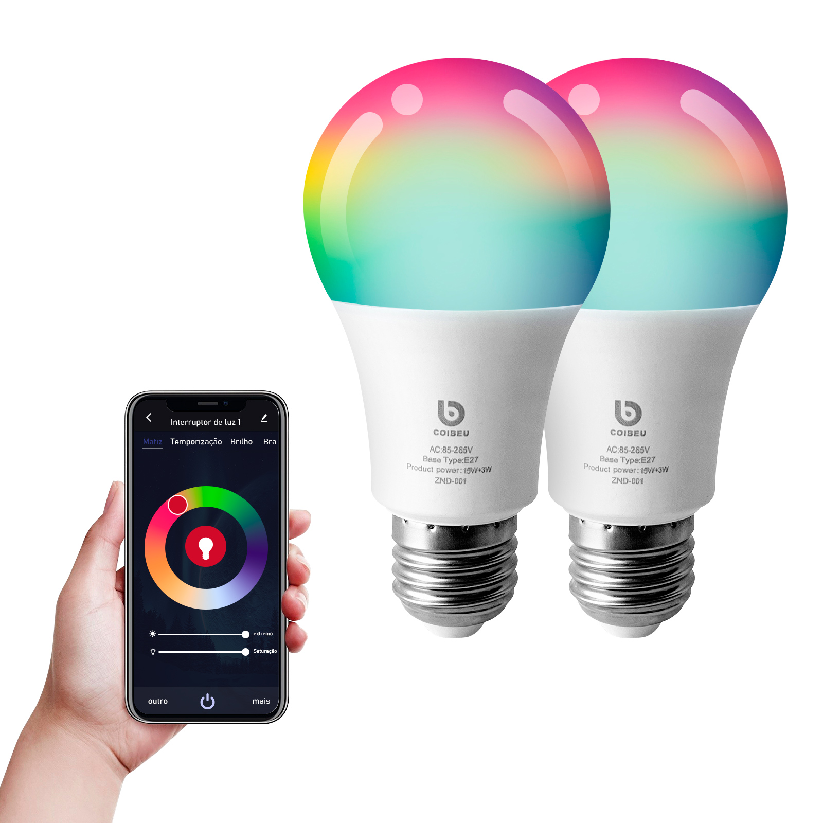 [Moedas R$ 15,96] Lâmpada Led Inteligente Coibeu Tuya/Alexa