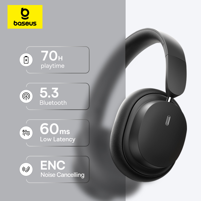 Baseus Fones de Ouvido Sem Fio Bluetooth 5.3 70h