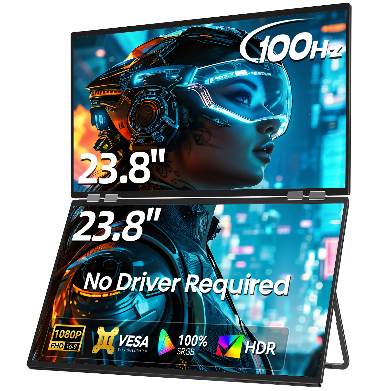 [APP/Compra Em Grupo]  UPERFECT Monitor Duplo 23,8" Portátil 100Hz