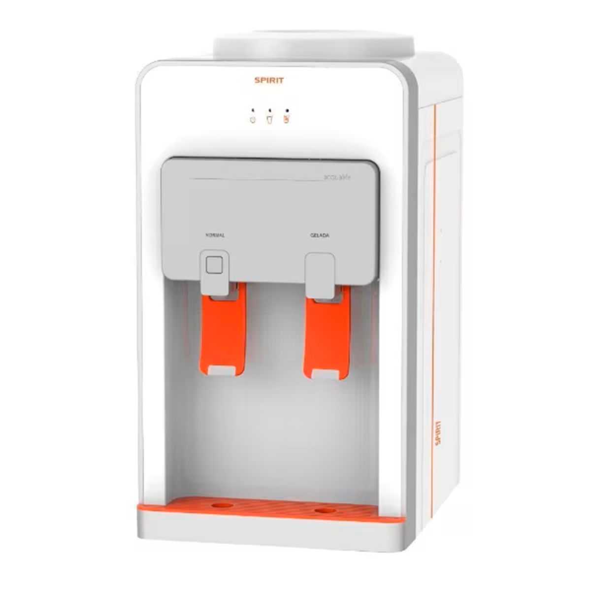 Bebedouro de Mesa Galão Spirit Eletrônico Branco e Laranja 127V