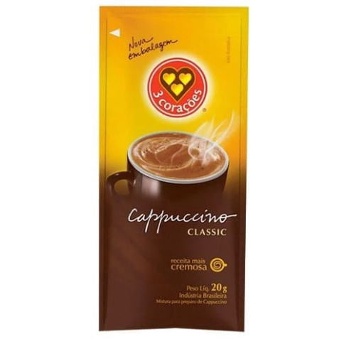 [Leve 7 R$ 1,42 cada] Cappuccino Clássico Três Corações 20g