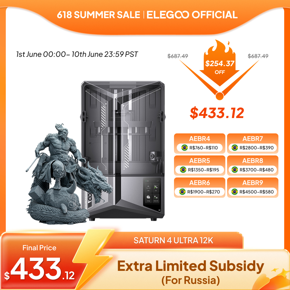 [Do Brasil] Impressora 3D ELEGOO Saturn 4 Ultra 12K com IA